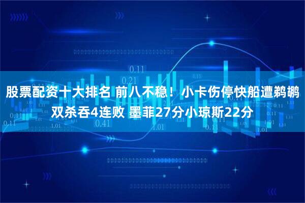 股票配资十大排名 前八不稳！小卡伤停快船遭鹈鹕双杀吞4连败 墨菲27分小琼斯22分